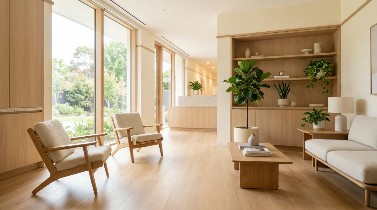 Professionele wachtkamer van een zorgpraktijk - doelgroep voor webdesign